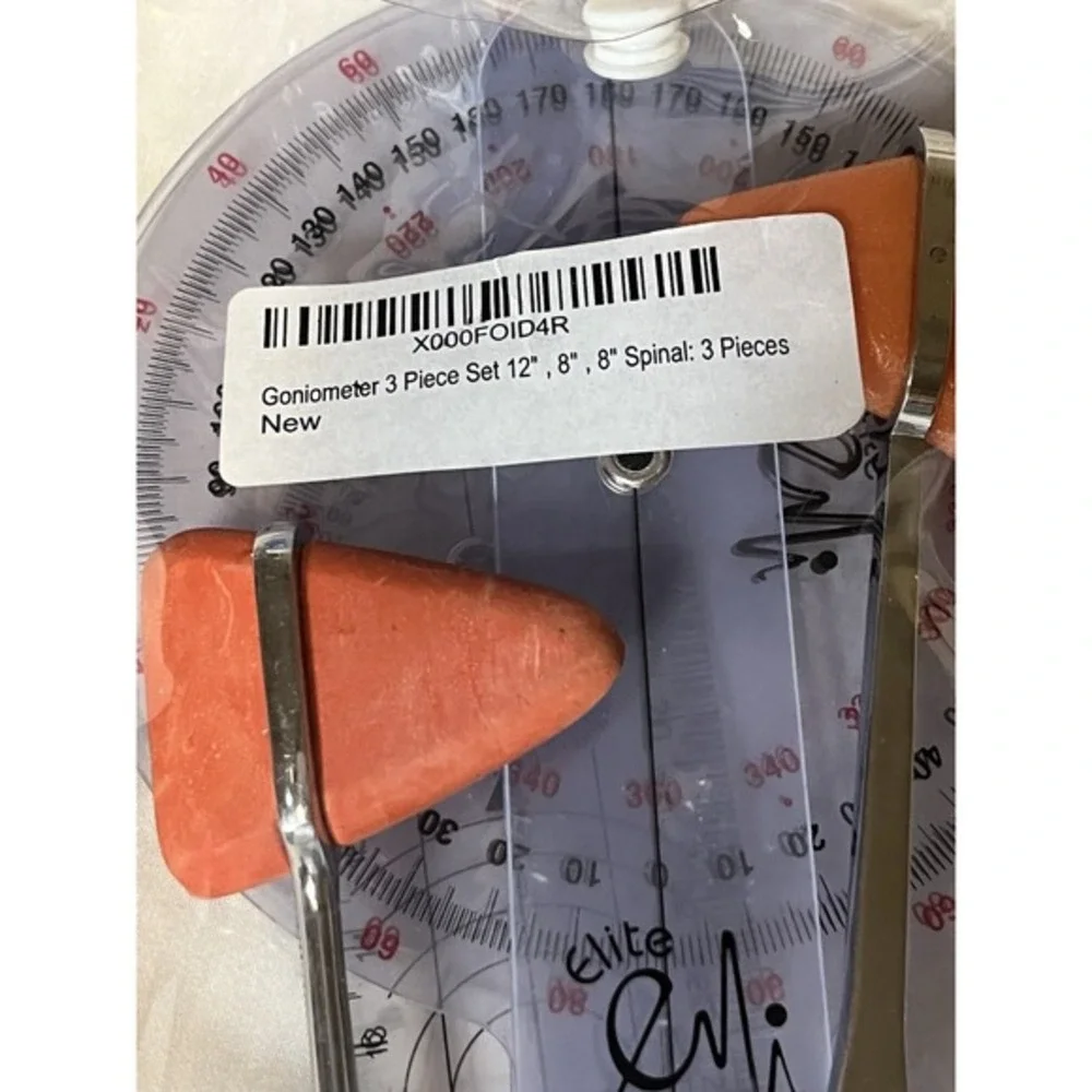 Goniometer Set 3 Pieces of 8/8/12 Inch Occupational Physical‎ Therapy Protractor